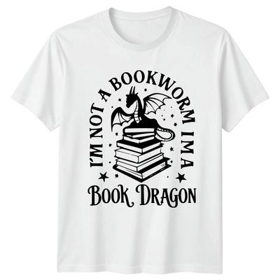 ICH Bin Kein Bücherwurm ICH Bin Ein Buchdrache Bücher Fantasy Herren Damen Grafik-T-Shirt Unisex T-Shirt