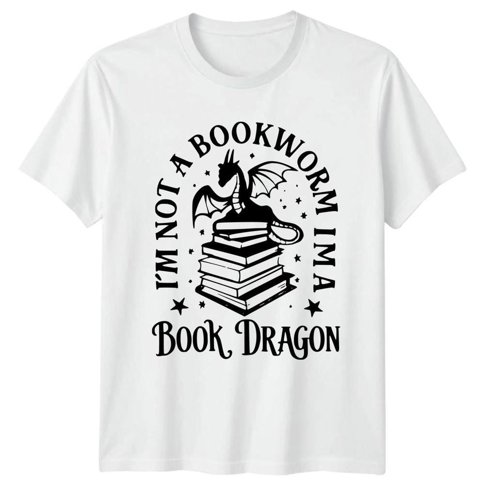 IM Not A Bookworm IM A Book Dragon Books Fantasy Men Womens Graphic Tee Unisex T-Shirt S