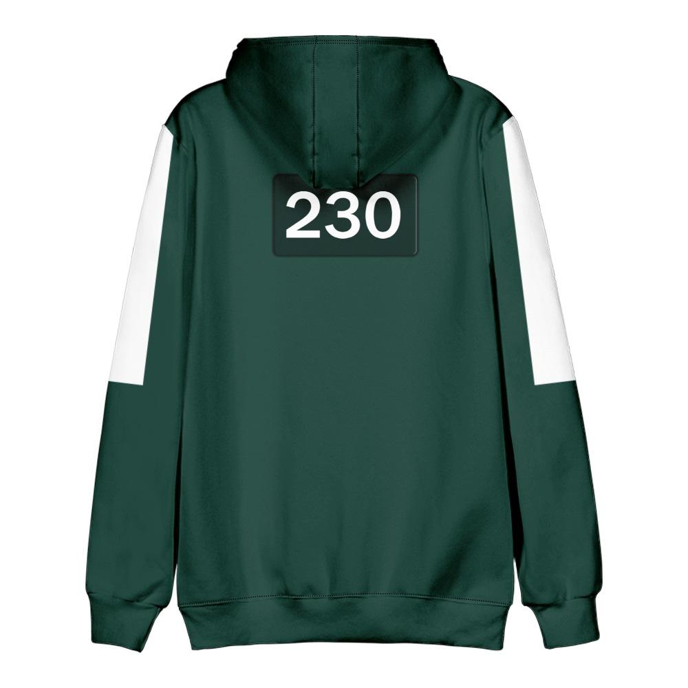 Unisex Casual Squid Game 3 Printed Hoodies Sweatshirt Outdoor Sport Cosplay Pullovers Hoodie Cosplay Costume