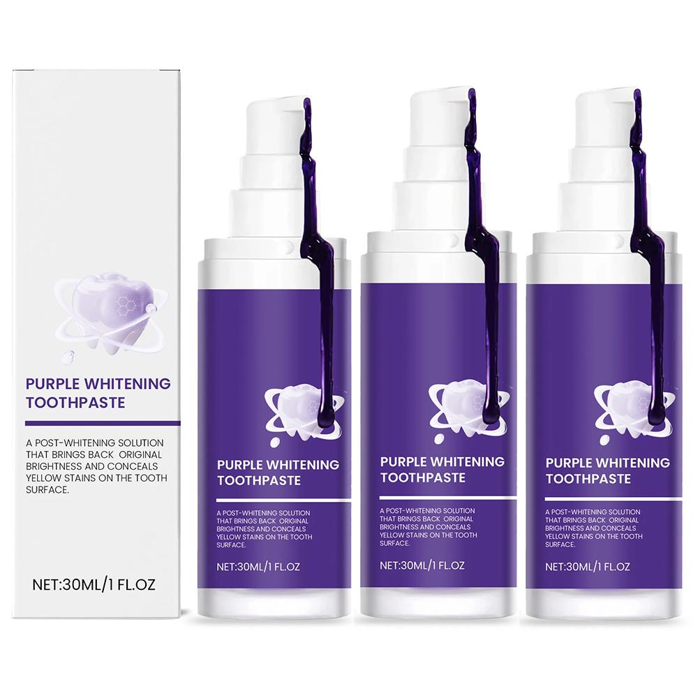 Purple Whitening Toothpaste Color Corrector Promote Oral Health Mint Remove Yellow Stains Dental Brightening Toothpaste