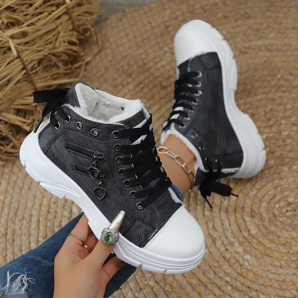 New canvas high-top shoes spring and summer breathable platform casual shoes Martin boots sports shoes with cotton