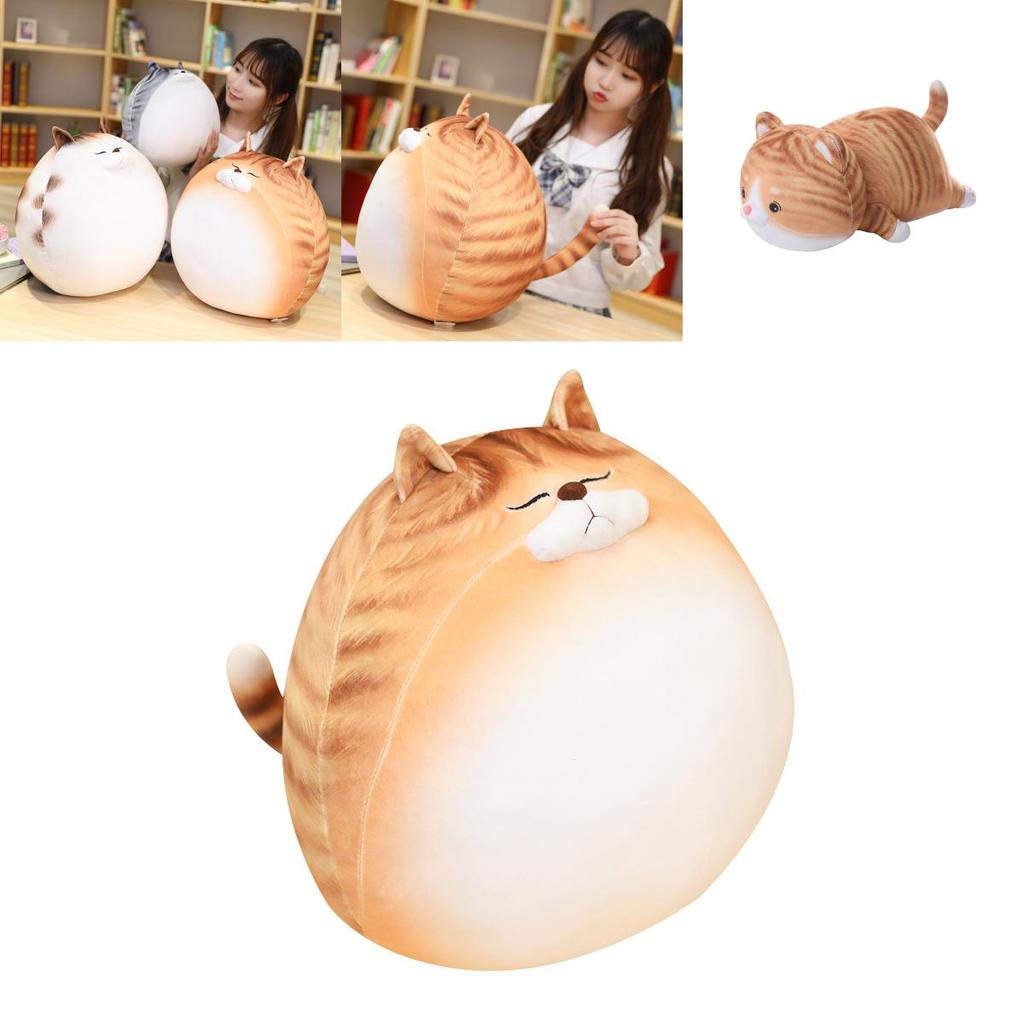 Big Huggable Cat Plushie For Bedtime Cuddles With Realistic Design And Smooth Stitching