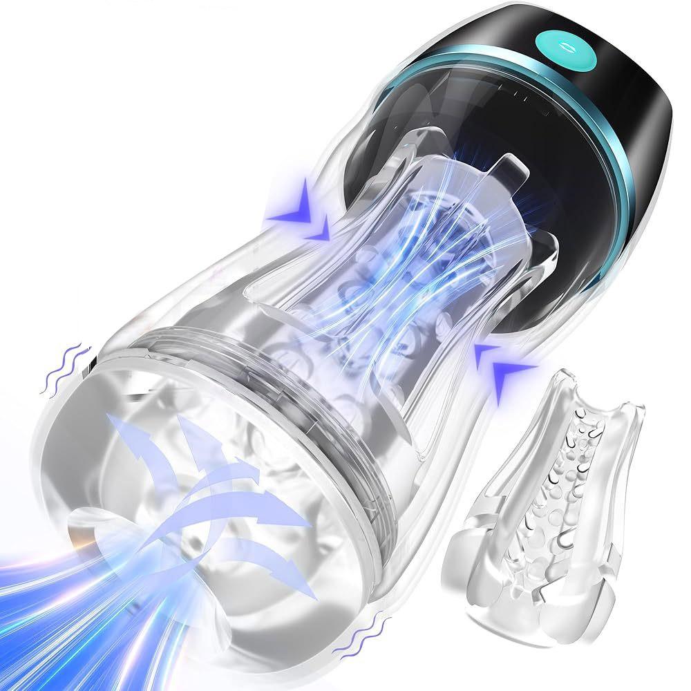 Automatic Male Masturbator,transparent External Penis Pump with 3 Vacuum Suction Settings and 7 Vibration Settings, Adult Sex Machine, Sex Toys