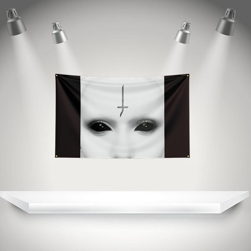 L-Lord of the lost Flag Rock Music Band Banner with Grommet HD Printing Tapestry Exhibition, Music Band Fans, Garage Decor