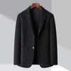 New Spring and Autumn Wool Double-sided Wool Suit for Men's Business High-end Fashion Solid Color Wool Coat Light Luxury
