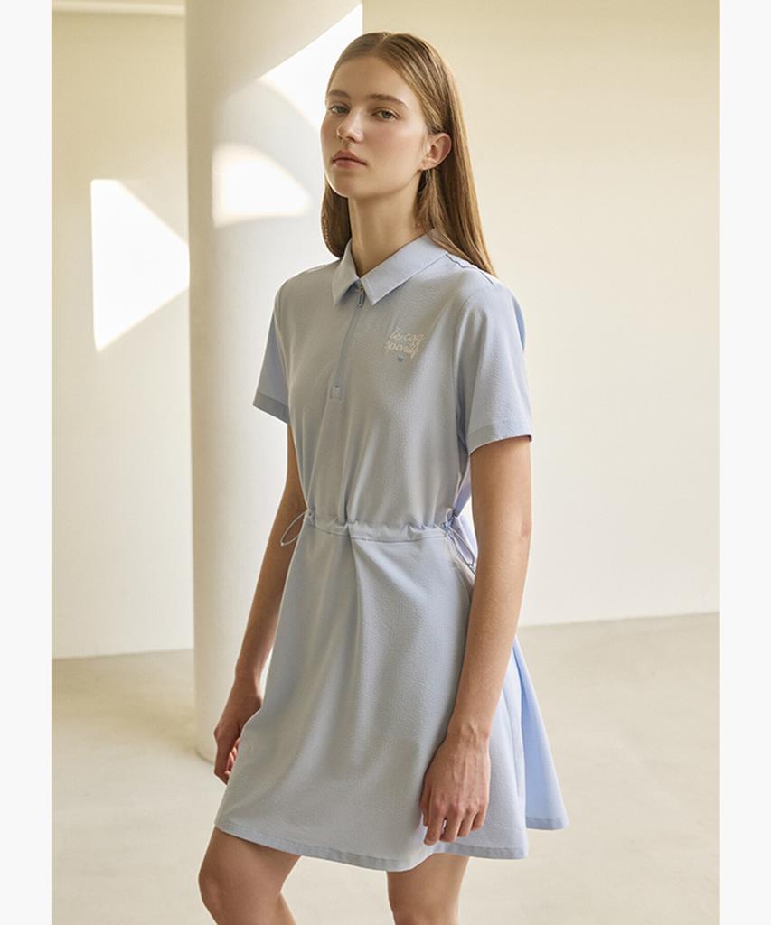 LECOQ Women'S Seersucker Dress - Blue Qr222Oop62