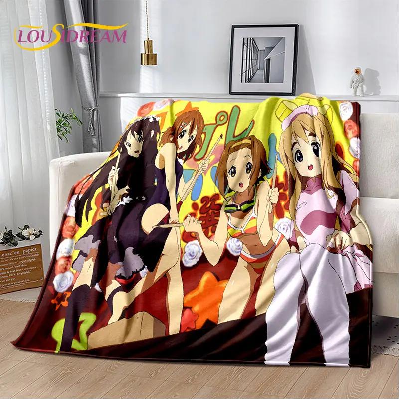 K-ON Cartoon Cute Lolita Kawaii Girls Soft Plush Blanket,Flannel Blanket Throw Blanket for Living Room Bedroom Bed Sofa Picnic