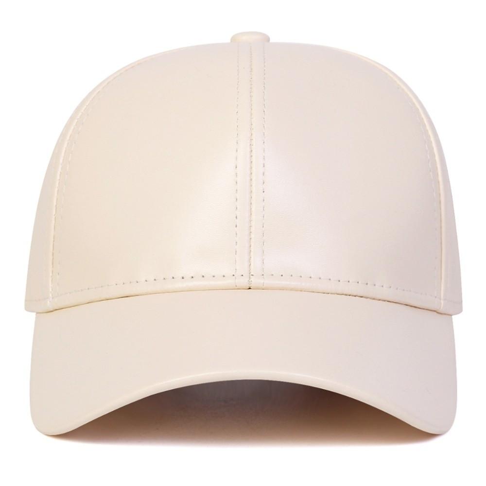 Dad Hat PU Solid Baseball Cap Fashion Hip Hop Snapback Hat Retro Warm Leather Cap  Outdoor