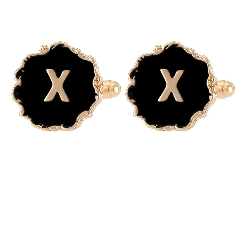Mens Classic 26 Alphabet Initial Letter Cufflinks A B C D E F G H I J K L M N O P Q R S T U Sleeve ButtonV W X Y Z