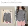 Women's Wool Cardigan: Round Neck Color Block, Embroidered Two-Piece Coco Style Sweater