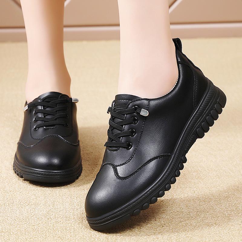 Woodpecker Women's Genuine Leather Casual Shoes - 2025 Spring/Autumn, Soft Sole & Upper, Comfortable for Everyday Wear.