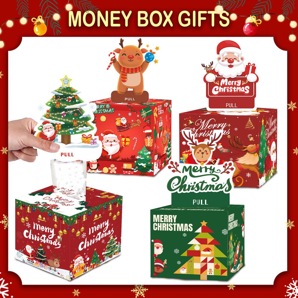 4 Sets Of Christmas Gifts In Different Styles Christmas Theme Party Surprise Money Gift Box Gifts