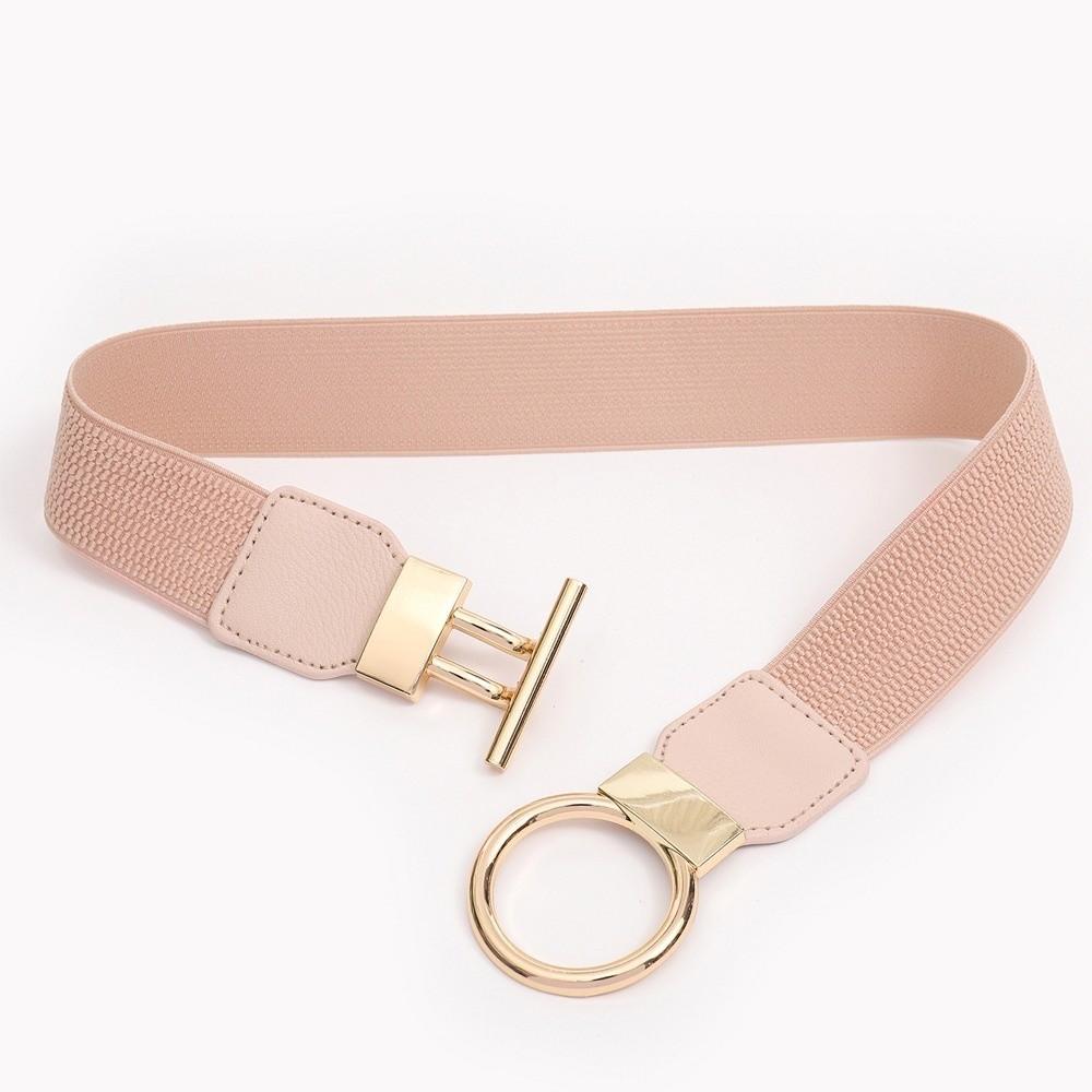 Exquisite Elastic Waistband Casual Round Buckle Waist Strap Waist Belts Women