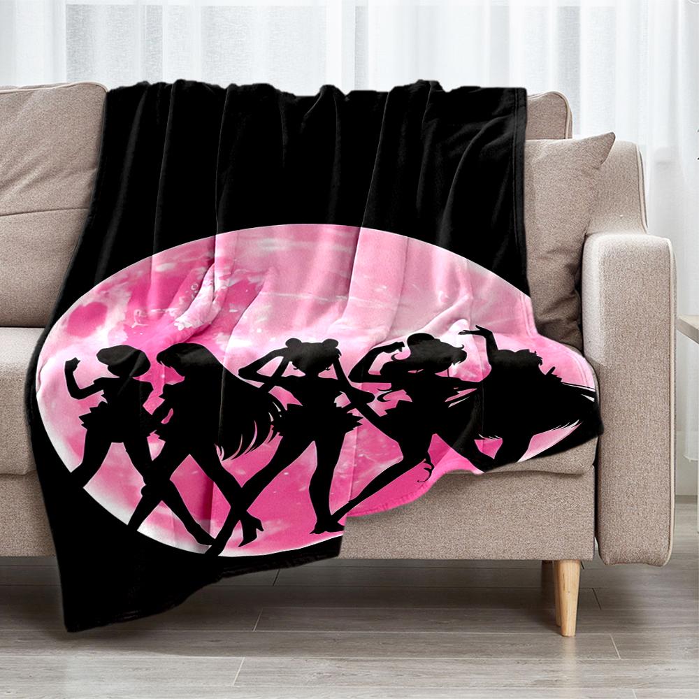 Sailor Moon Theme Printed Blanket - Perfect for Couch, Bed, Travel & Outdoor Use | Machine Washable, Cozy & Durable.