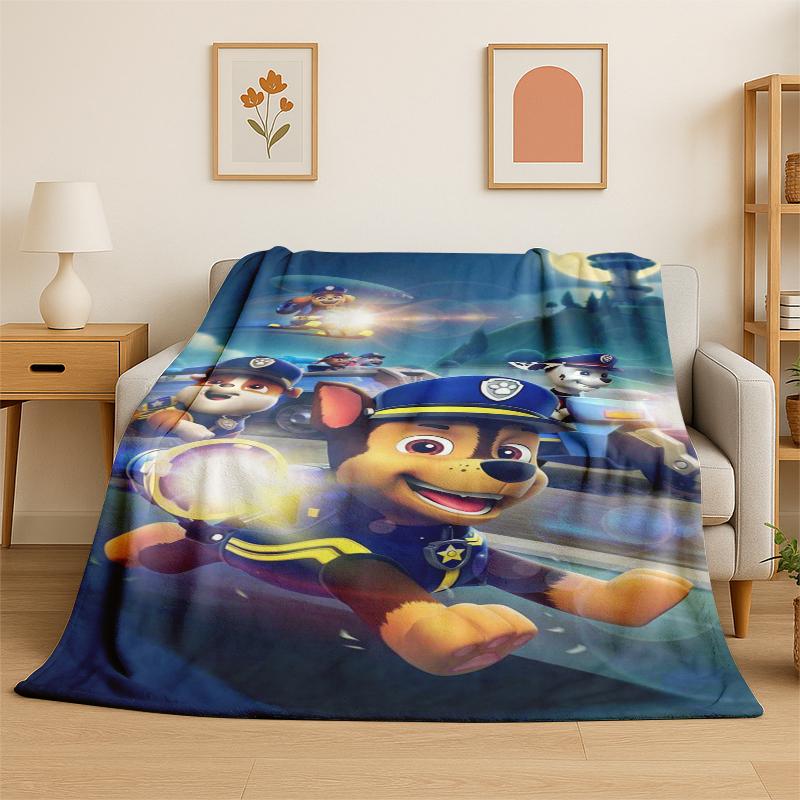 Cartoon P-Patrol Cute Dog Flannel Blanket Soft Warm Throw Blanket for Bedroom Living Room Bed Travel Camping Picnic Gift kids