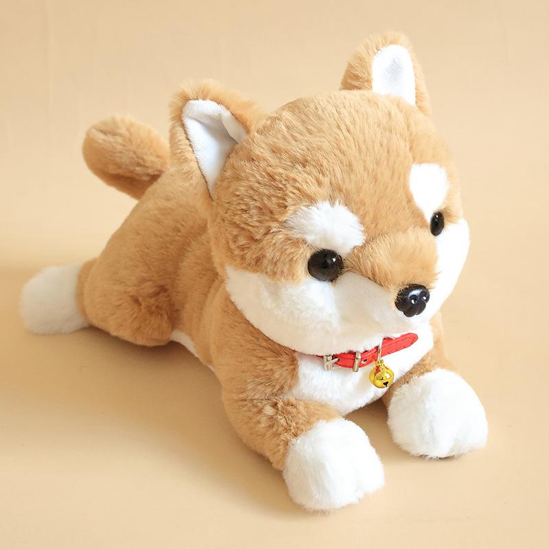 

Милая кукла сиба-ину, двухцветная, с дополнительным колокольчиком, кукла для питомца, имитация игрушек для собак 28cm