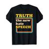 European Sizes Men'S Vintage Political Statement T-Shirt - "Truth The New Hate Speech" Bold Slogan Print