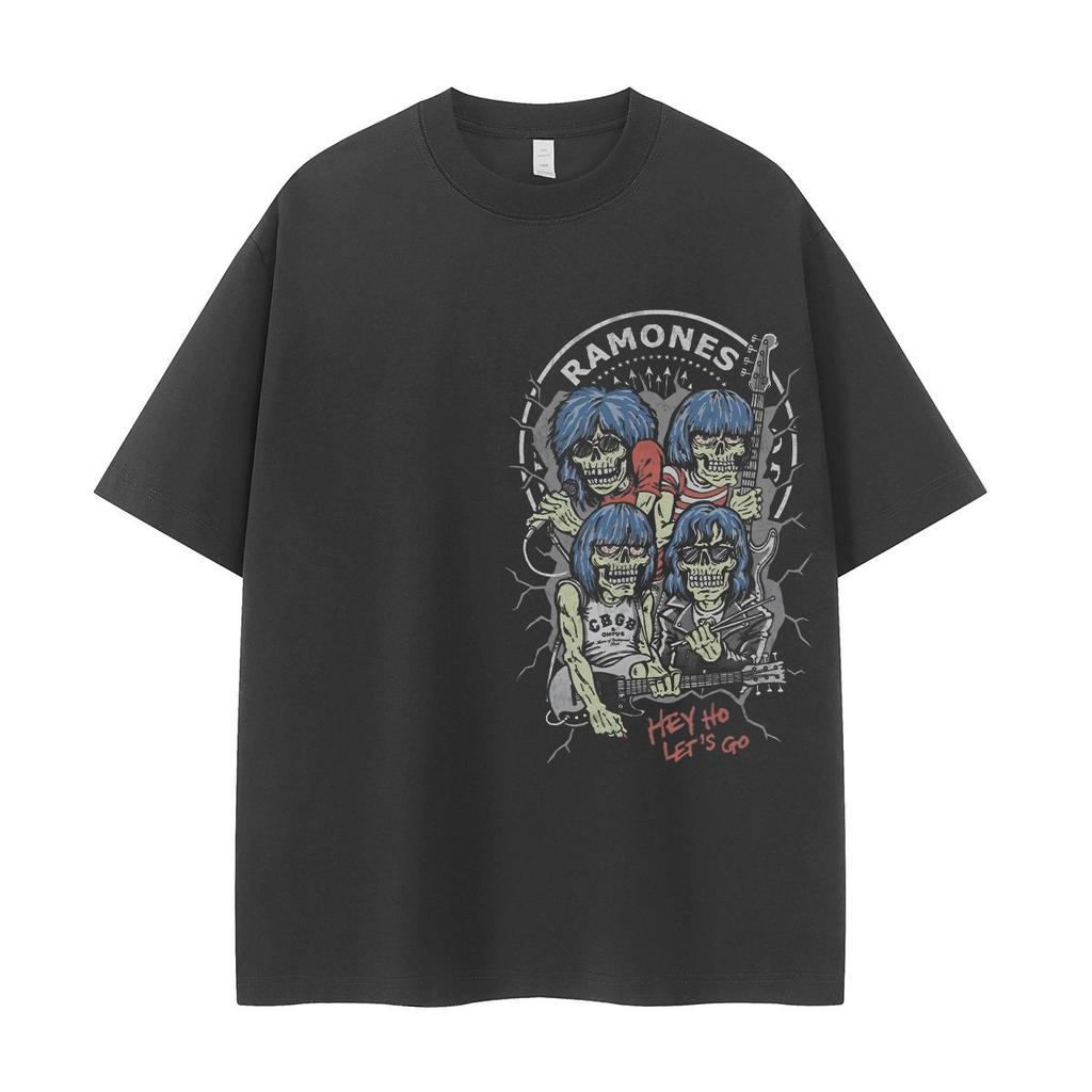 Ramones Ramones Play Vintage American Street Punk Skull Vacations To Rock Cotton Men's and Women's Short Sleeve T-shirt