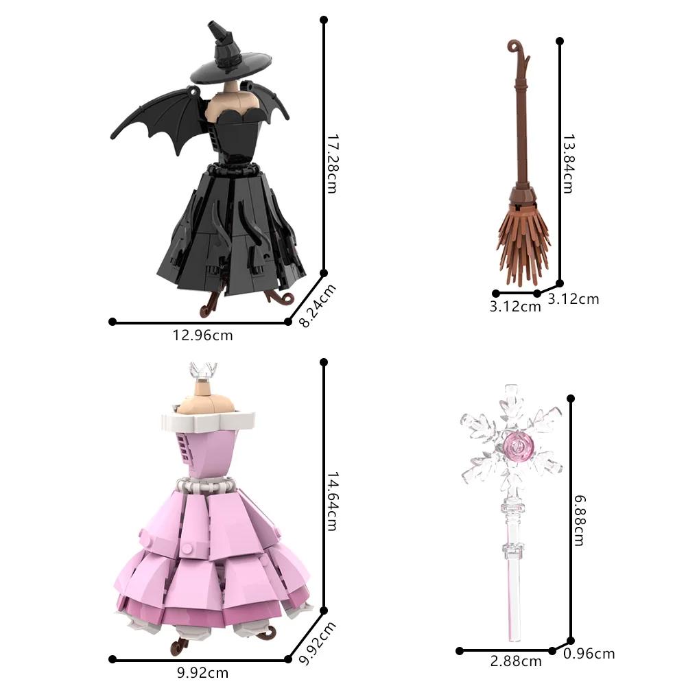 Gobricks MOC Movie Wicked Classic Model Dress Kit Bricks Model Creative Wicked Glinda Elphaba Building Blocks Toys Gift