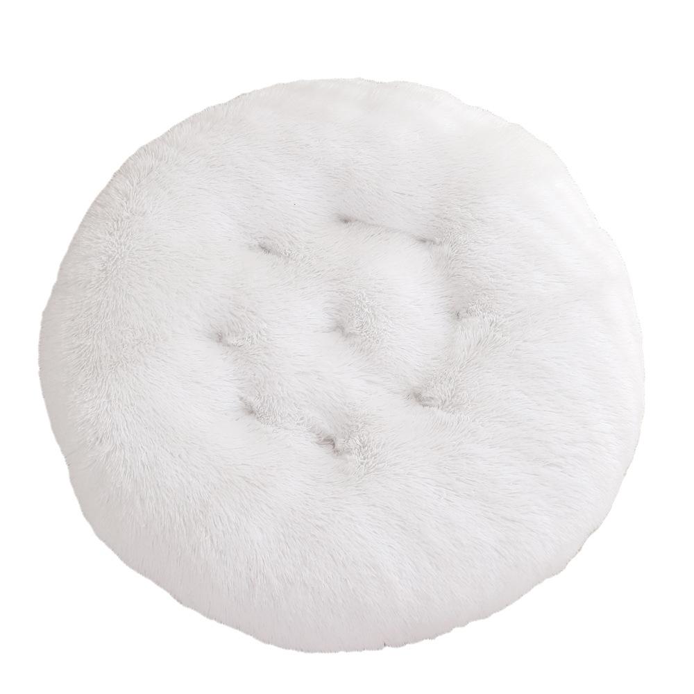 Dog and Cat Round Pad with Plush Fabric Winter - warm Sleeping Dog Bed Pet Supplies