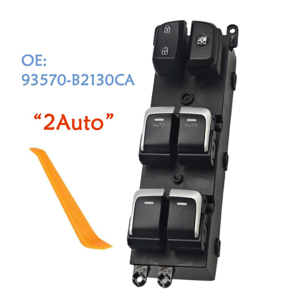 Front Left Electric Master Power Window Control Switch for Kia Soul 2014 2015 2016 2017 2018 93570-B2100CA 93570-B2130CA