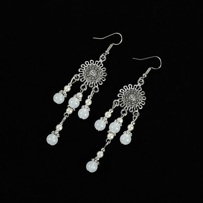 

Dendrobium bead lady headgear fringed forehead chain female exotic hair jewelry Yang Mi forehead jewelry antique eyebrow pendant