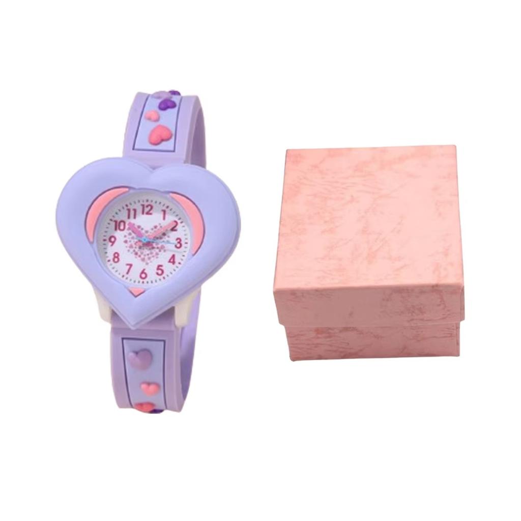 New Fashion Heart shaped Children's Love 3D Cartoon Watch Children's Learning Watch