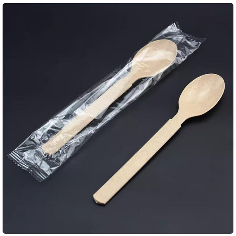 Saintbell Disposable Wheat Straw Spoons