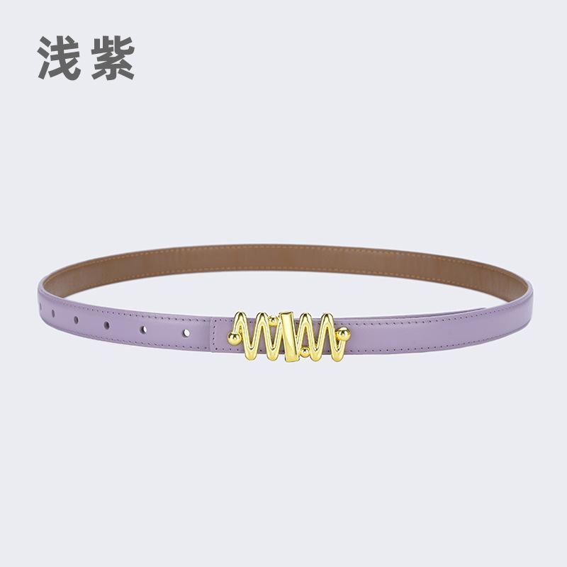 Belt Women'S Jeans Leather Simple Style Decoration Black Casual Thin Belt Tide