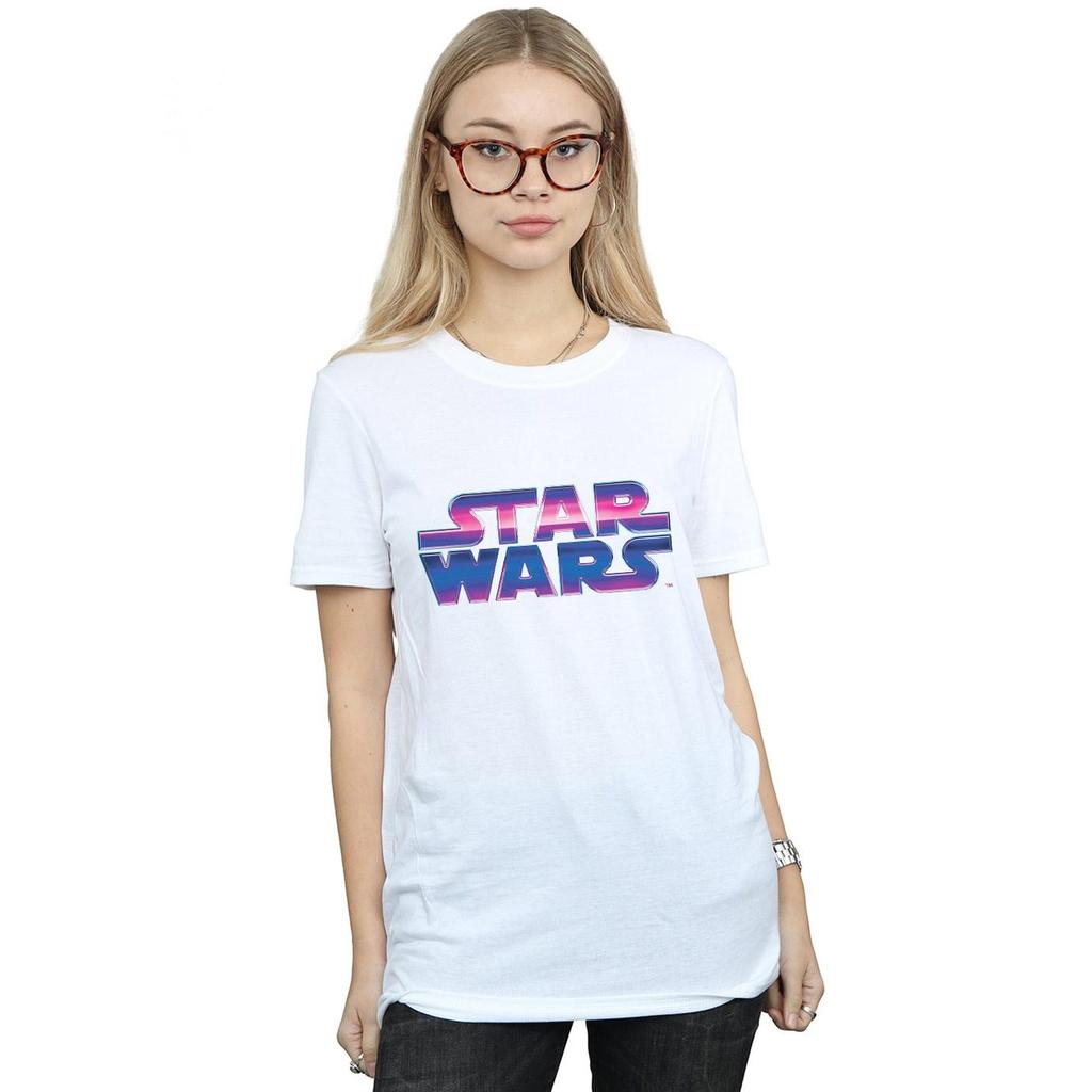 Star Wars Womens/Ladies Neon Logo Cotton Boyfriend T-Shirt