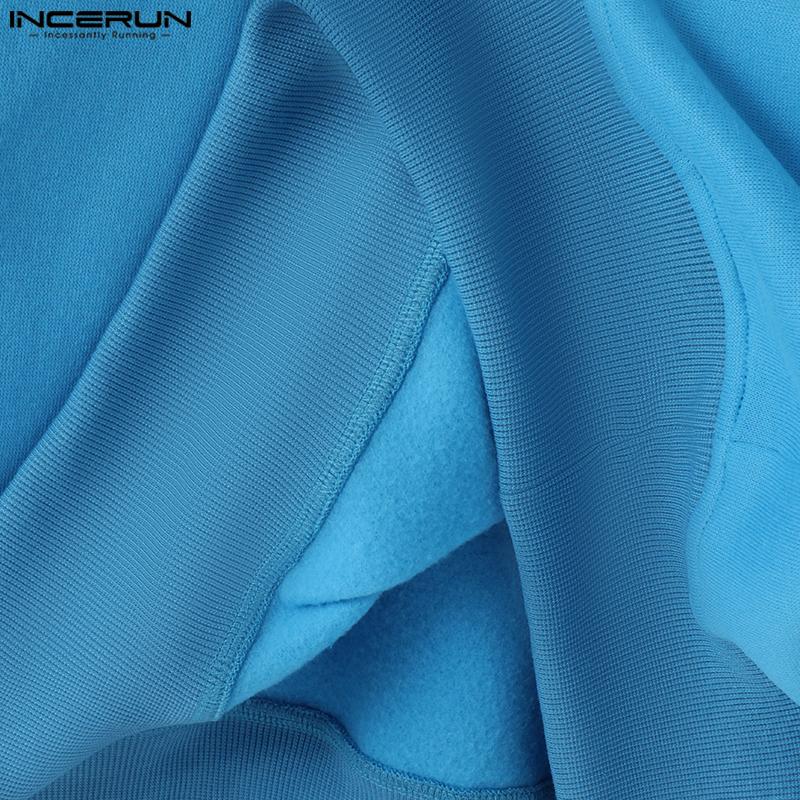 INCERUN Høst menn med rund hals Brevtrykk Uformelle langermede gensere gensere