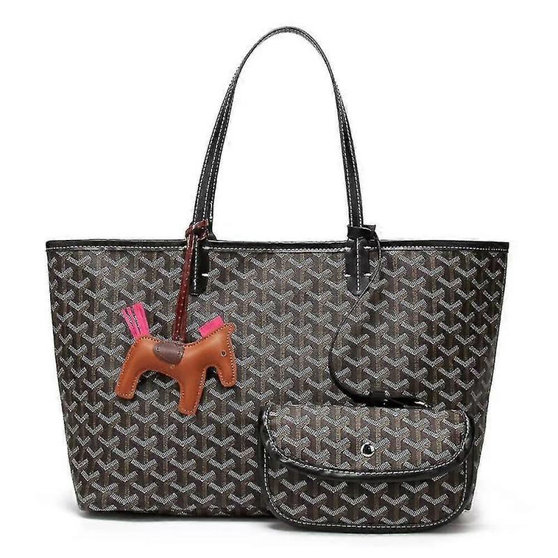 Women's handbag, pony pendant, tote bag, 2-piece set, large capacity shoulder bag, beach bag, shopping bag