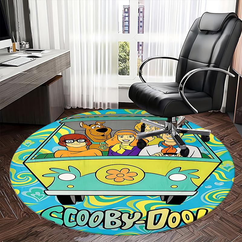 Scooby Doo,Mystery Machine Chair Mat Round Rug Office Carpet, Machine Washable, Non Slip, Suitable for Living Rooms, Bedrooms