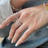 Sweet Cool Stacked Heart Ring Women's S925 Plated Hollow Chain Geometric Irregular INS Index Finger Party & Daily Ring