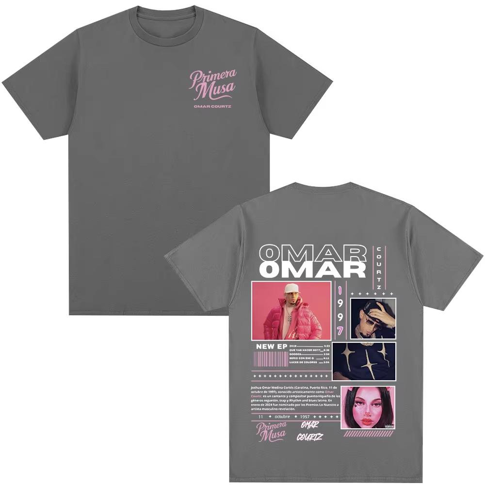 2026 HOT SALE Omar Courtz Primera Musa Album Tour Merch T-shirt Men Women Clothing Hip Hop Fashion Casual Cotton Short Sleeve T-shirts Loose Tee Top