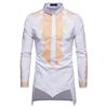 Men's Gold Foil Print Long Sleeve Middle Eastern Style Shirt (European Size, 2023)