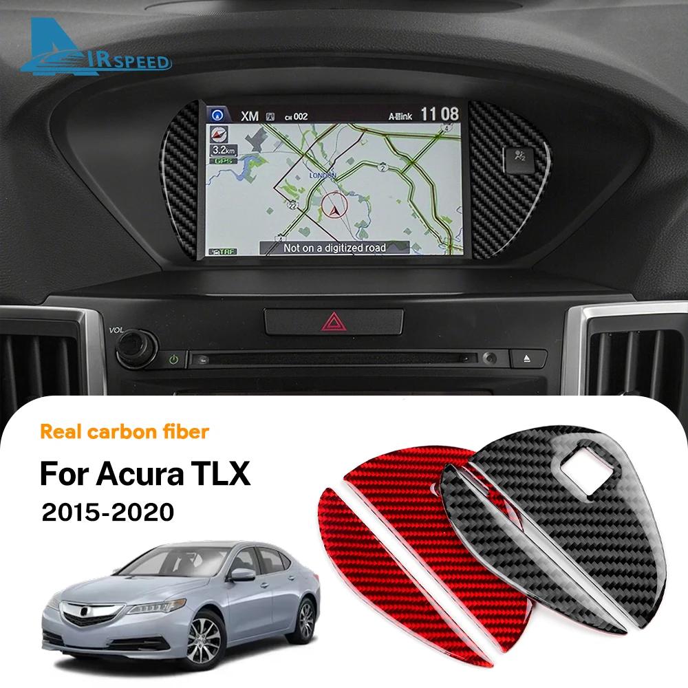 For Acura TLX 2015 2016 2017 2018 2019 2020 LHD Real Soft Carbon Fiber Sticker Car Central Control Screen Decor Interior Trim