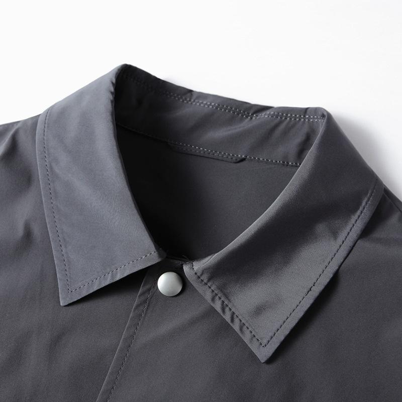 Spring and Autumn Lapel Shirt Tooling Edition Jacket Middle-aged and Youth Light Luxury Business Casual Thin Top