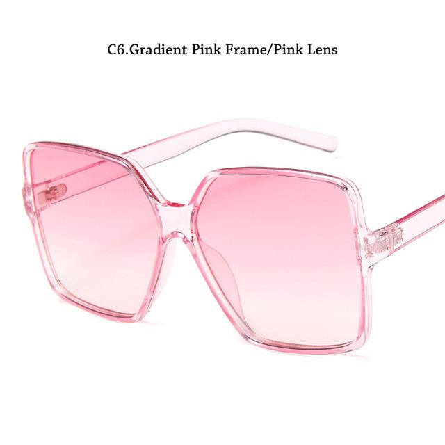 Square Retro Women Big Frame Sun Glasses Gradient Oversized Shades Sunglasses Best Fashion Sunglasses Suppliers Women Design