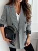 2024 Autumn Slim Fit Small Suit Jacket: Suit Collar, Long Sleeve, Solid Color, Fashionable Commute Style.