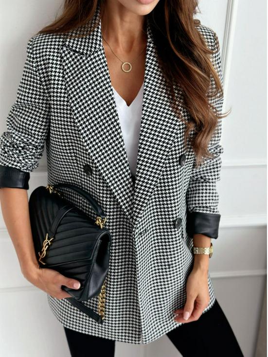 2024 Autumn Slim Fit Small Suit Jacket: Suit Collar, Long Sleeve, Solid Color, Fashionable Commute Style.