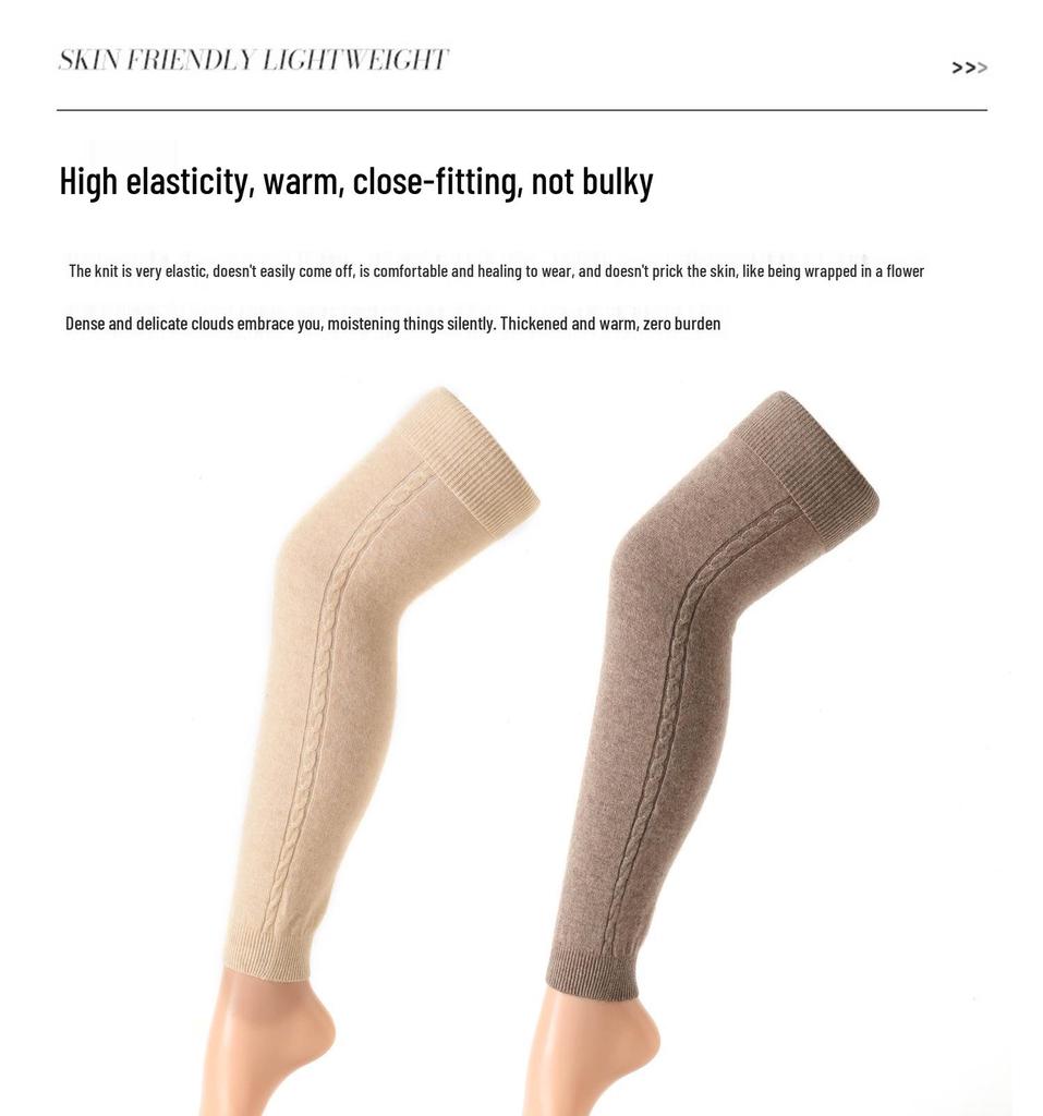 100% Pure Cashmere Knee Pads: Versatile Knit Warmers for Cold Protection