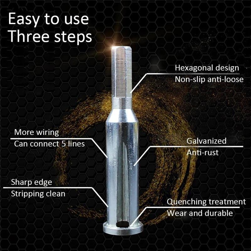 Cable Connector Terminal Strip Wire Twisting Tool Stripper Line for Power Drill Drivers
