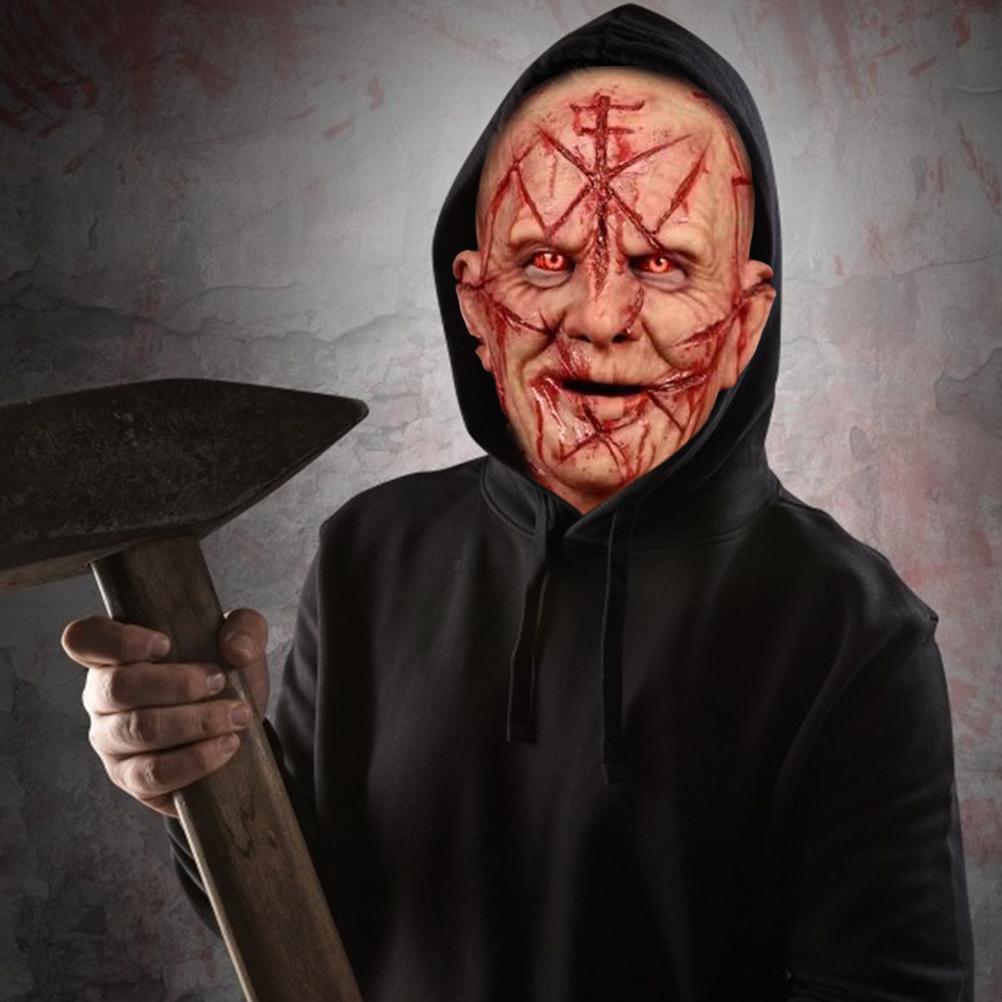 Horror Latex Mask Headgear with Scar for Halloween Party