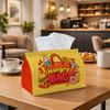 1pc Cartoon Playful Modern Tissue Box | Durable, Food Typography Graphic Suitable for Living Room Accent, Bedroom Decor, Encouragement Gifts, Workplac