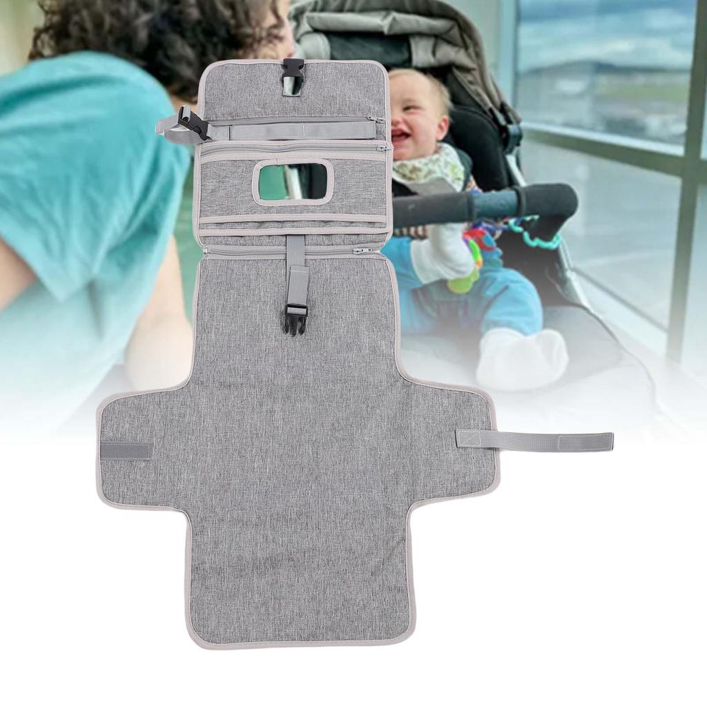 Newborn Changing Mat with Wet Wipe Holder Water Proof Portable Baby Diaper Changer Pad for Travel