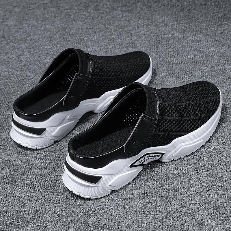 Big Size 47 Summer Slippers  Men Platform Mesh Sandals Breathable Slip-on Slippers Beach Sandals Men Lightweight Sneakers
