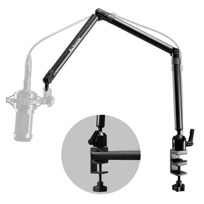 Bauhutte Pole Mount Stand for Microphones Pole Arm One Size (BMA-100MK-BK), Compatible, Stand, Black,