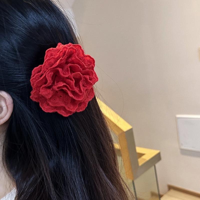 Lace Flower Hair Clip Claw Clips Hair Banana Barrettes Non-Slip Jaw Clip Girls Elegant Grab Hair Claw Hair Decor