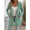 Women's Autumn and Winter New Temperament Striped Cardigan Hooded Knitted Long-sleeved Jacket